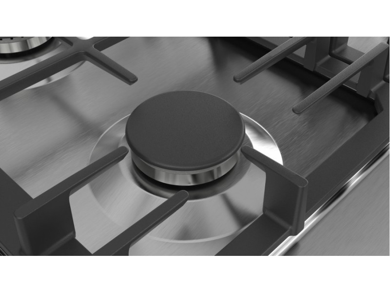Bosch Serie 6 PCP6A5B90 hob Black, Stainless steel Built-in Gas 4 zone(s) PCP6A5B90 – BOSCH Котлони за вграждане