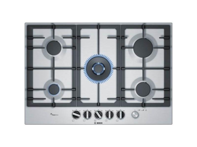 Bosch Serie 6 PCQ7A5M90 hob Stainless steel Built-in 75 cm Gas 5 zone(s) PCQ7A5M90 – BOSCH Котлони за вграждане