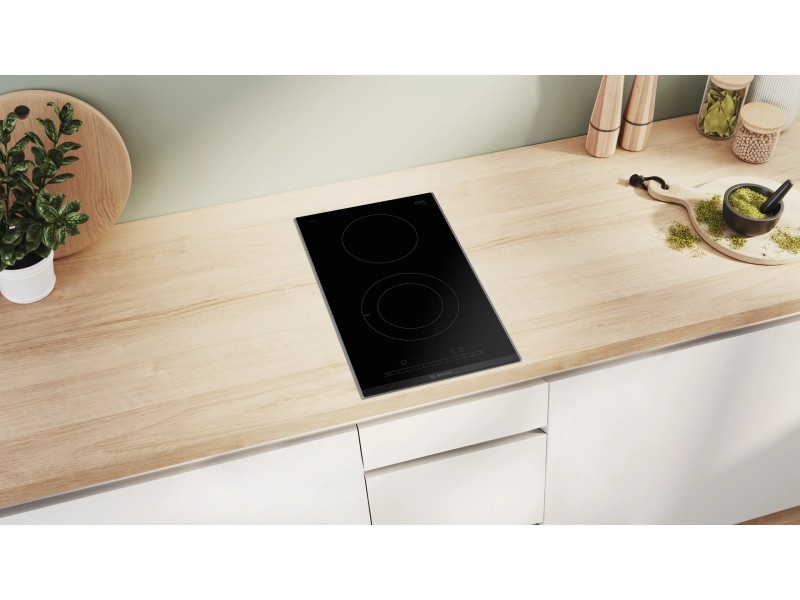 Bosch Serie 6 PKF375FP2E hob Black Built-in 30 cm Ceramic 2 zone(s) PKF375FP2E – BOSCH Котлони за вграждане