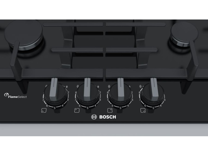 Bosch Serie 6 PPP6A6B90 hob Black Built-in Gas 4 zone(s) PPP6A6B90 – BOSCH Котлони за вграждане