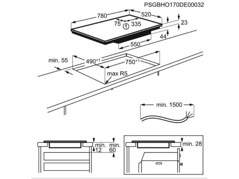 Electrolux EIV83443BW hob White Built-in Zone induction hob 4 zone(s) EIV83443BW – Electrolux Котлони за вграждане