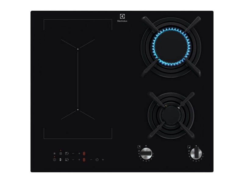 Induction-gas hob ELECTROLUX KDI641723K 800 Mixed 60 cm Black KDI641723K – Electrolux Котлони за вграждане