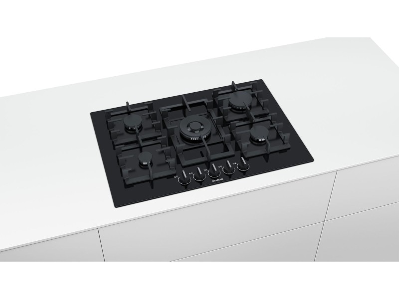 Siemens EP7A6QB90 hob Black Built-in Gas 5 zone(s) EP7A6QB90 – Siemens Котлони за вграждане
