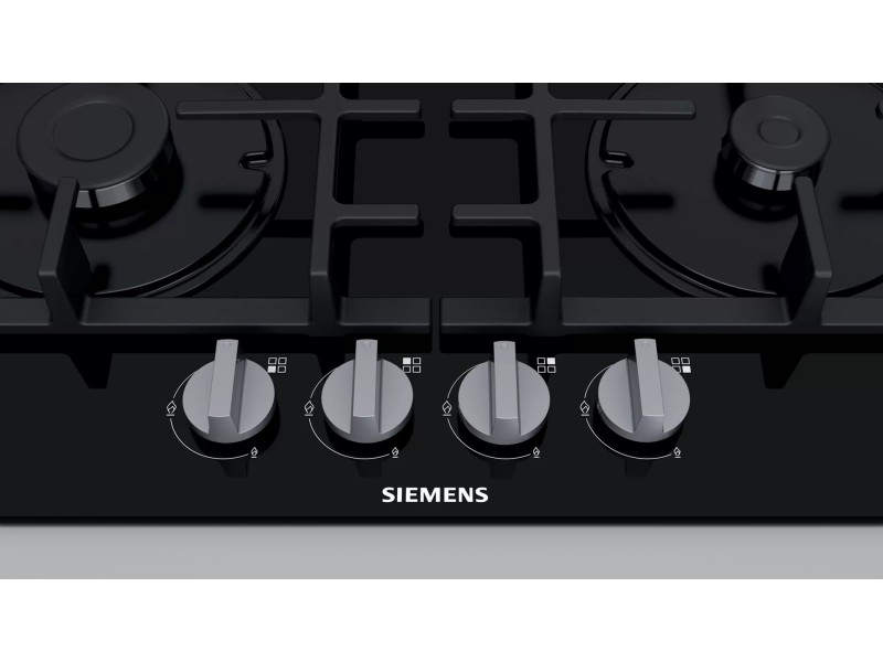 Siemens iQ300 EN6B6PB90 hob Black Built-in 60 cm Gas 4 zone(s) EN6B6PB90 – Siemens Котлони за вграждане