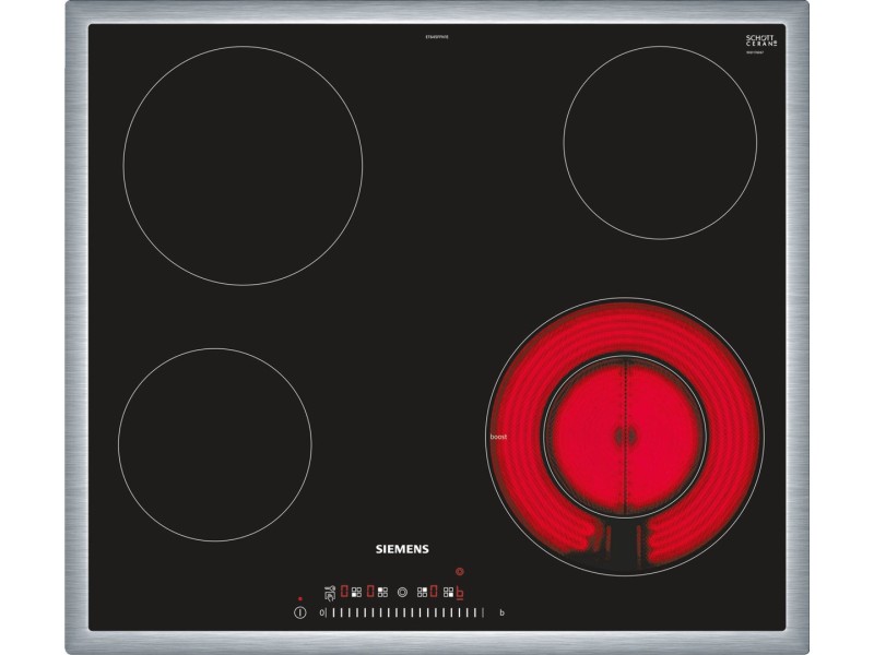 Siemens iQ300 ET645FFN1E hob Black Built-in 60 cm Ceramic 4 zone(s) ET645FFN1E – Siemens Котлони за вграждане