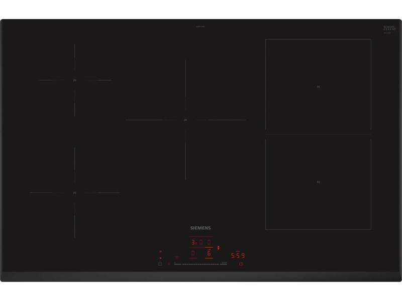 Siemens iQ500 ED851HWB1E hob Black Built-in 80 cm Zone induction hob 5 zone(s) ED851HWB1E – Siemens Котлони за вграждане