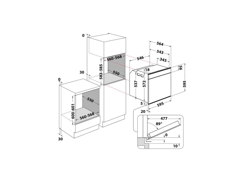 Whirlpool W7 OM4 4S1 H 73 L Black W7 OM4 4S1 H – Whirlpool Фурни за вграждане