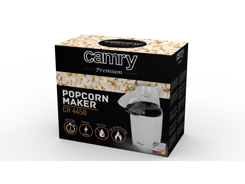 Camry Premium CR 4458 popcorn popper Black, White 2.5 min 1200 W CR 4458 – Adler Машини за пуканки