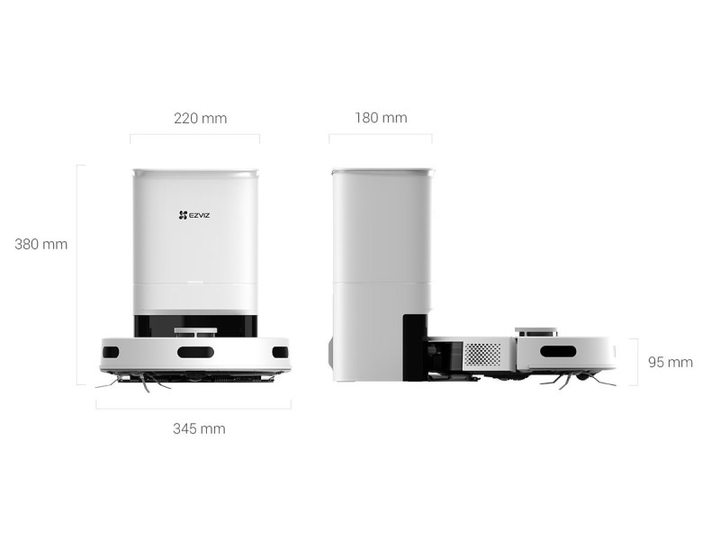 Self-contained hoover EZVIZ RE5 PLUS cleaning robot (CS-RE5P-TWT2) White CS-RE5P-TWT2 – ezviz Прахосмукачки