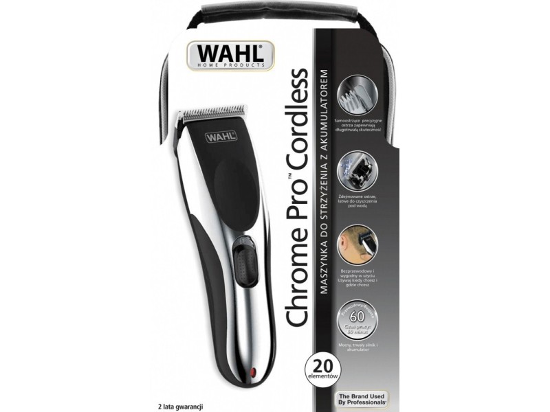 Hair clipper WAHL Chrome Pro Cordless 09649-1316 Silver, Black 09649-1316 – Wahl За мъжа