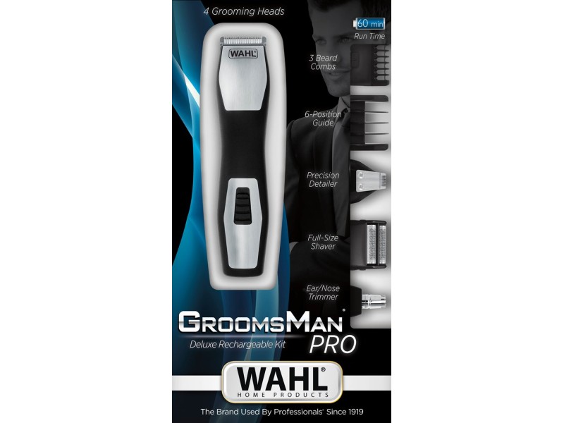 Wahl GroomsMan Pro Battery Black, Stainless steel 9855-1216 – Wahl За мъжа
