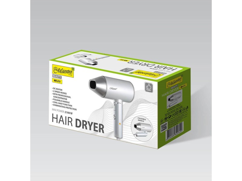 Hair dryer 2100W MAESTRO MR-213 MR-213 – Maestro Грижа за косата