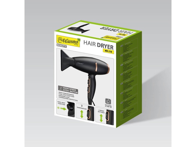 Hair dryer 2100W MAESTRO MR-218 MR-218 – Maestro Грижа за косата