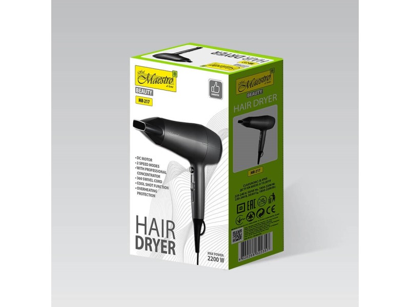 Hair dryer 2200W MAESTRO MR-217 MR-217 – Maestro Грижа за косата