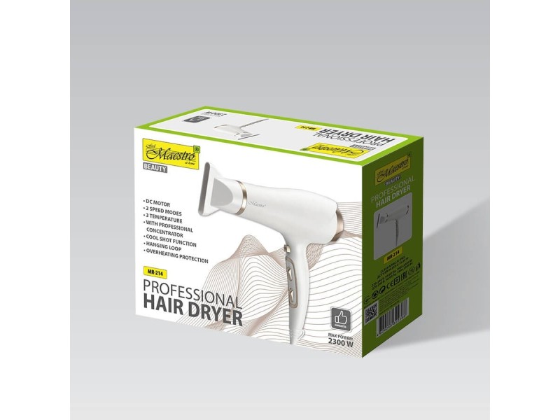 Hair dryer 2300W MAESTRO MR-214 MR-214 – Maestro Грижа за косата
