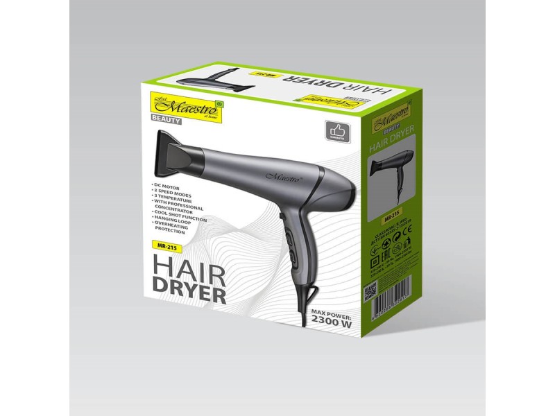 Hair dryer 2300W MAESTRO MR-215 MR-215 – Maestro Грижа за косата