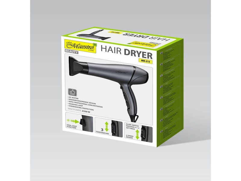 Hair dryer 2300W MAESTRO MR-215 MR-215 – Maestro Грижа за косата