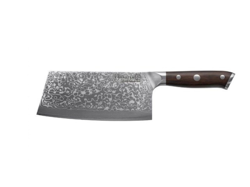 Cleaver Kohersen Elegance Ebony Wood Damascus steel cleaver 16.5 cm 72217 – KOHERSEN Кухненски пособия