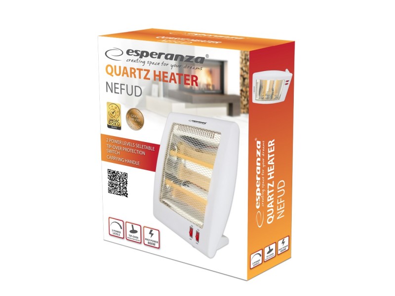 Esperanza EHH010 Electric quartz heater 400W/800W White EHH010 – Esperanza Отопление на ток