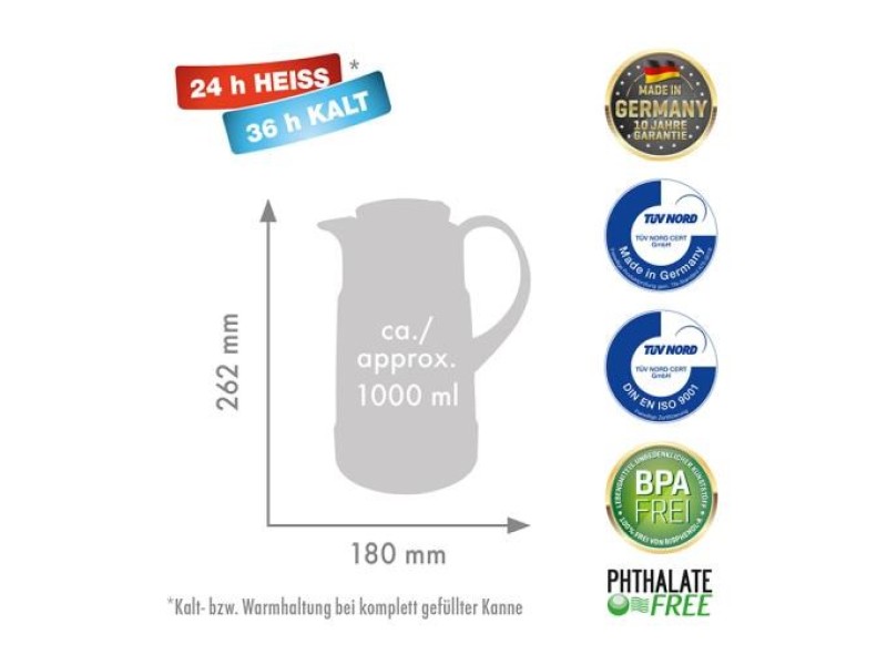 ROTPUNKT Thermos jug, 1.0 l, ristretto (black) 320 RI – ROTPUNKT Термоси