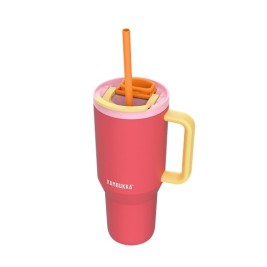 Thermal mug with telescopic straw Kambukka Rio Tumbler 950ml Pink Papaya