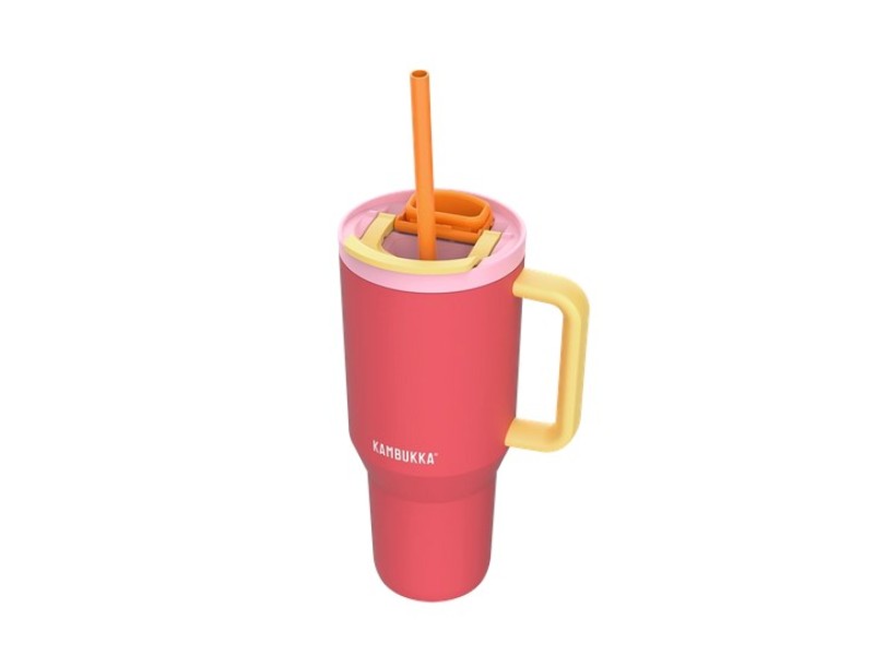 Thermal mug with telescopic straw Kambukka Rio Tumbler 950ml Pink Papaya 11-08002 – Kambukka Термоси