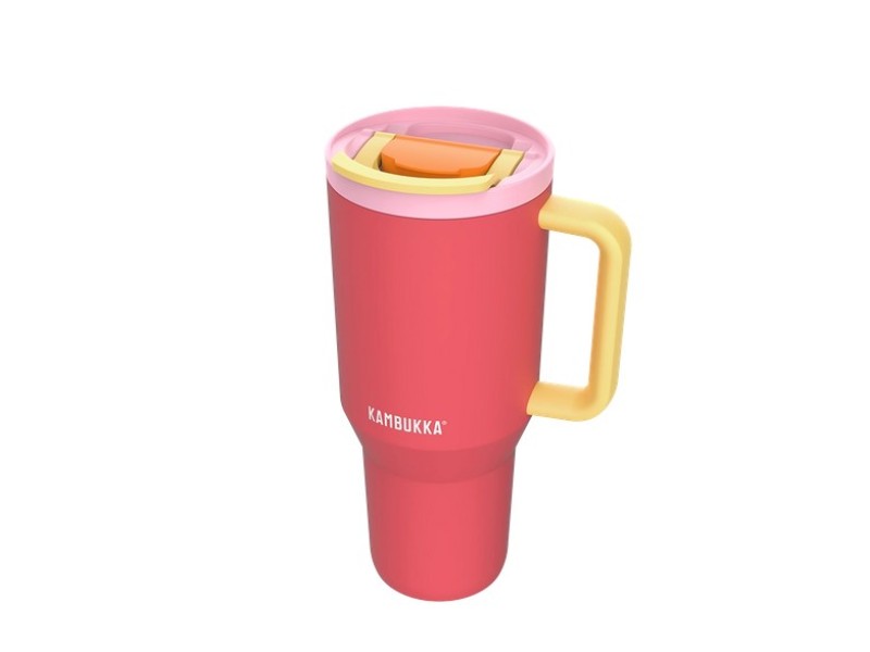 Thermal mug with telescopic straw Kambukka Rio Tumbler 950ml Pink Papaya 11-08002 – Kambukka Термоси