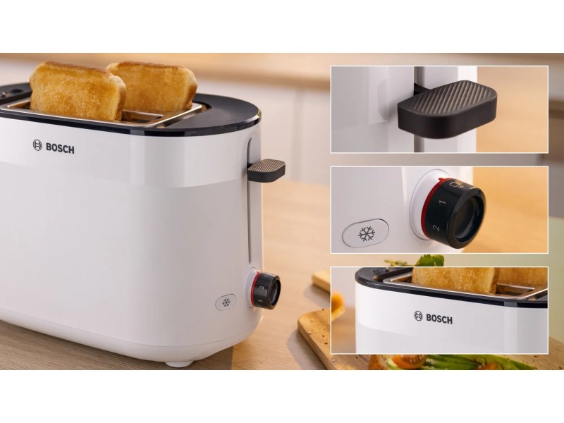 Bosch TAT2M121 toaster 6 2 slice(s) 950 W White TAT2M121 – BOSCH Тостери