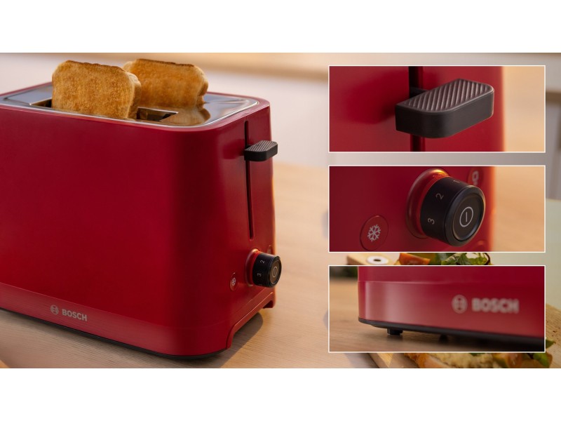Bosch TAT3M124 toaster 2 slice(s) 950 W Red TAT 3M124 – BOSCH Тостери