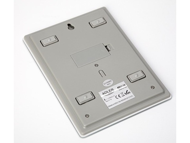 Adler AD 3138 w kitchen scale Electronic kitchen scale White Countertop Square AD 3138 biała – Adler Кухненски везни
