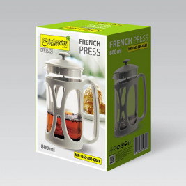 French press MAESTRO MR-1663 (MR-1663-800-GRAY) 800 ml Grey