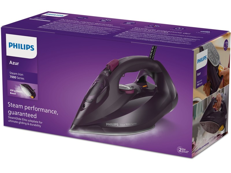 Philips 7000 series DST7061/30 iron Steam iron SteamGlide Elite soleplate 3000 W Purple DST7061/30 – Philips За гладене