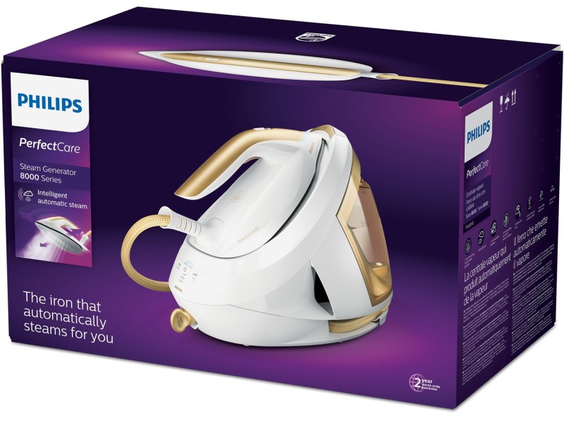 Philips PSG8040/60 steam ironing station 2700 W 1.8 L SteamGlide Elite soleplate Gold, White PSG8040/60 – Philips За гладене