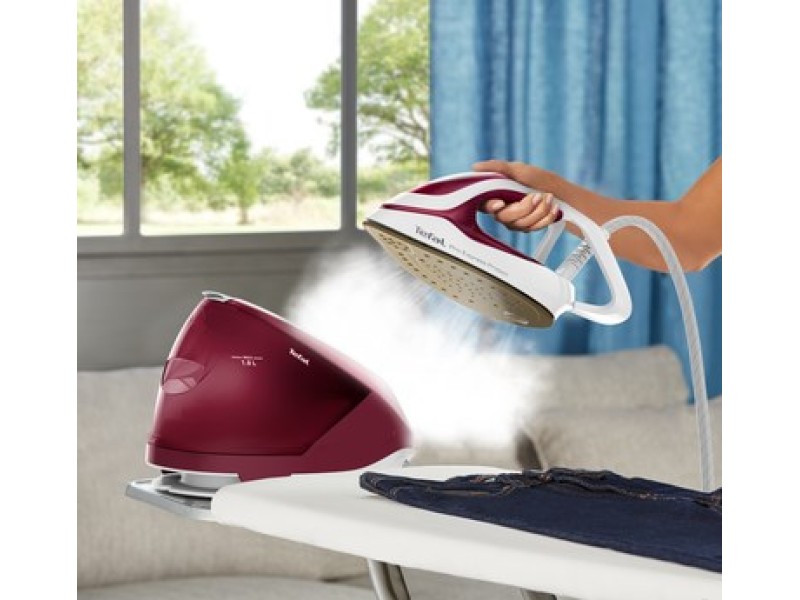 Tefal GV9220 steam ironing station 2600 W Durilium AirGlide Autoclean soleplate Burgundy, White GV9220 – Tefal За гладене