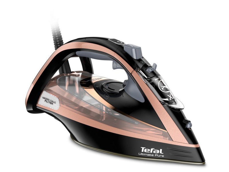 Tefal Ultimate Pure FV9845 iron Dry & Steam iron Durilium Autoclean soleplate 3200 W Black, Copper FV9845E0 – Tefal За гладене