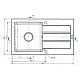 Single-bowl sink with draining board Maidsinks Promo 76x44 1B 1D E070053701 76x44 1B 1D beż piaskowy – Maidsinks Кухненски мивки