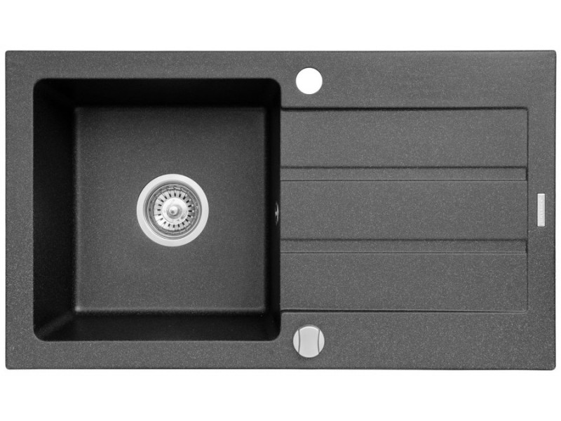 Sink MAIDSINKS Promo 76x44 1B 1D black 76x44 1B 1D E070006801 czarny – Maidsinks Кухненски мивки