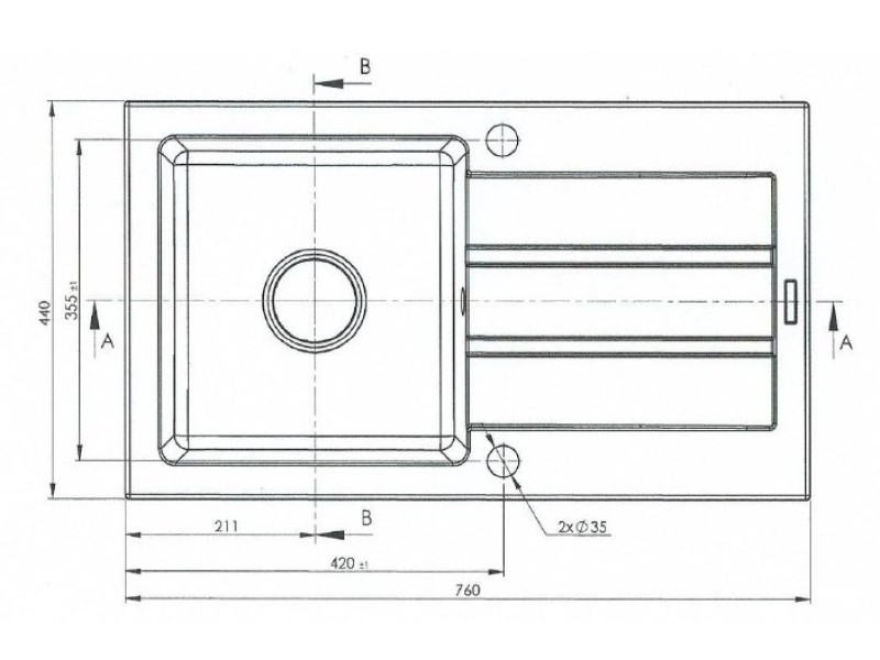 Sink MAIDSINKS Promo 76x44 1B 1D black 76x44 1B 1D E070006801 czarny – Maidsinks Кухненски мивки