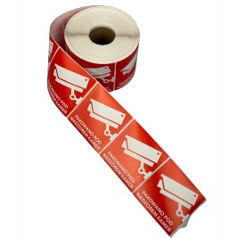 BSTech Self-adhesive label ‘Packed under camera surveillance’ 80x80 mm 1000 pcs.