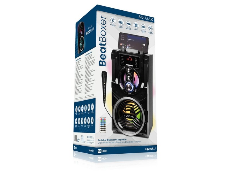 BeatBoxer Bluetooth 5.1 SPEAKER - BLUETOOTH SPEAKER WITH KARAOKE BeatBoxer Bluetooth 5.1 SPEAKER - BLUETOOTH SPEAKER WITH KARAOKE SQ1000 – SQUEAK Блутут колонки