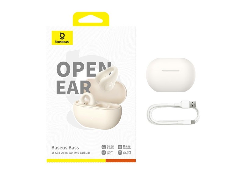 Baseus Bass 15 Clip Open Ear Headset True Wireless Stereo (TWS) In-ear Calls/Music Bluetooth White A00079500223-00 – Baseus Аудио и bluetooth слушалки