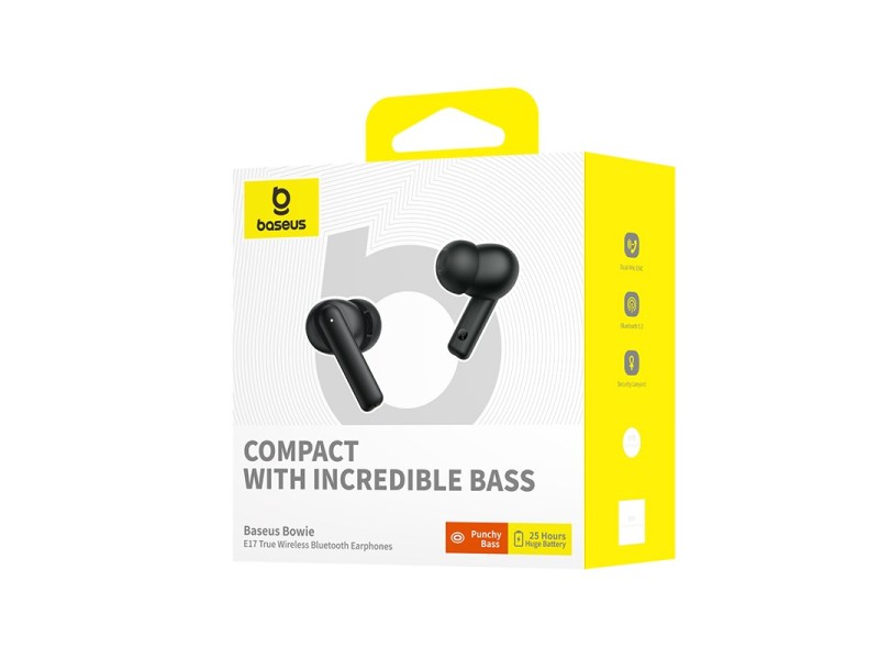 Baseus Bowie E17 Headset True Wireless Stereo (TWS) In-ear Calls/Music USB Type-C Bluetooth Black A00072200113-Z1 – Baseus Аудио и bluetooth слушалки