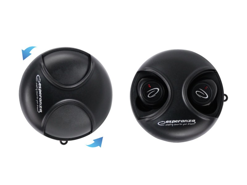 Esperanza EH228K Bluetooth In-Ear Headphone TWS Black EH228K – Esperanza Аудио и bluetooth слушалки