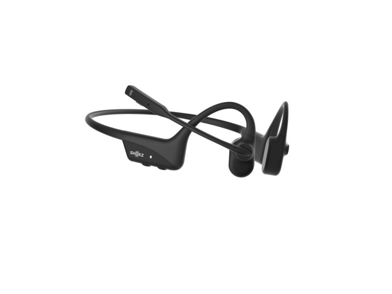 SHOKZ OpenComm2 UC 2025 Upgrade Wireless Bluetooth Bone Conduction Videoconferencing Headset with USB-C Charging Port and USB-A adapter | 16 Hr Talk Time, 29m Wireless Range, 1 Hr Charge Time | Includes Noise Cancelling Boom Mic and Dongle, Black C120-AA-