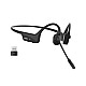 SHOKZ OpenComm2 UC 2025 Upgrade Wireless Bluetooth Bone Conduction Videoconferencing Headset with USB-C Charging Port and USB-C adapter | 16 Hr Talk Time, 29m Wireless Range, 1 Hr Charge Time | Includes Noise Cancelling Boom Mic and Dongle, Black C120-AC-