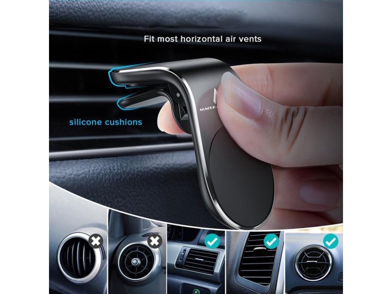 Maclean car phone holder, magnetic, universal, for ventilation grille, ABS material, MC-326 MC-326 – Maclean Стойки за автомобили
