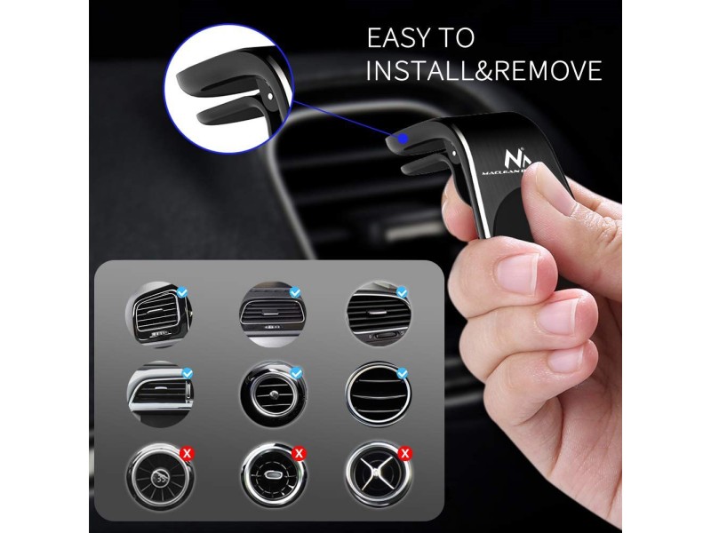 Maclean car phone holder, magnetic, universal, for ventilation grille, ABS material, MC-326 MC-326 – Maclean Стойки за автомобили