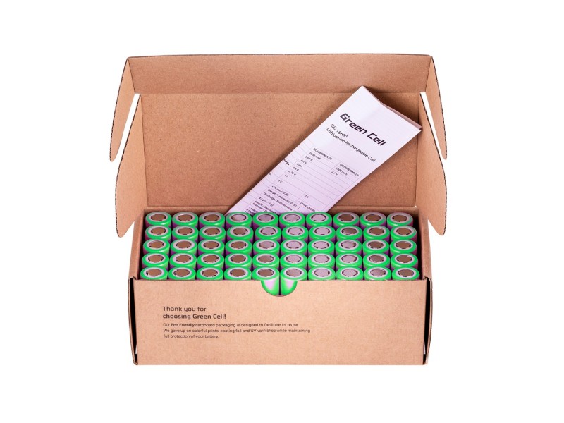Green Cell 50GC18650NMC29 household battery Rechargeable battery 18650 Lithium-Ion (Li-Ion) 50GC18650NMC29 – Green Cell Батерии