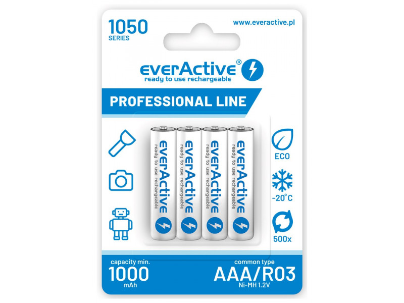 Rechargeable batteries everActive Ni-MH R03 AAA 1050 mAh Professional Line Rechargeable batteries everActive Ni-MH R03 AAA 1050 mAh Professional Line
