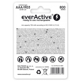 Rechargeable batteries everActive Ni-MH R03 AAA 800 mAh Silver Line